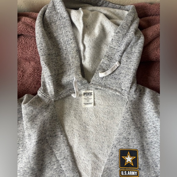 Pink Gray U.S. Army Hoodie with V-Neck - Picture 3 of 3